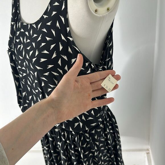 Vintage Oleg Cassini Silk Deco Inspired Drop Waist Dress - Picture 4 of 7